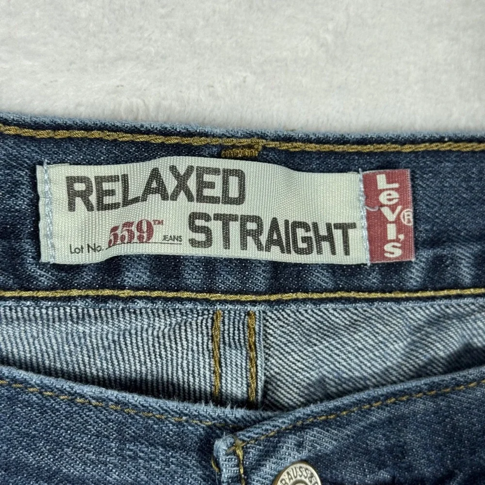 Levis 559 Relaxed Straight Jeans‎ Mens 36x32 Blue Denim Medium Wash 100% Cotton